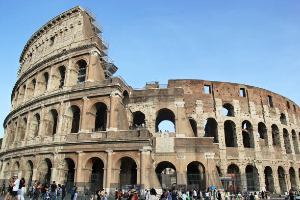 Rome, Italy - September 14 2022: Colosseum Building in Rome, Italy