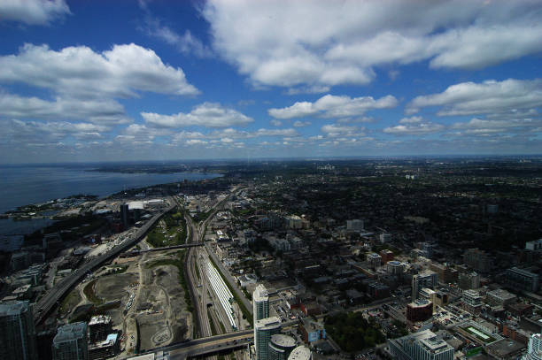 The CN Tower is a 553.3 m-high concrete communications and observation tower with a great view of Toronto, Ontario, Canada. June 12, 2026