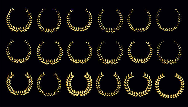 istock collection of golden laurel frame background for award or certificate design 2166114739