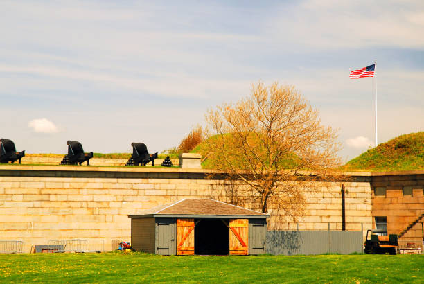 Cannons and artillery still stand at Fort Independence, a Revolutionary era military base in South Boston