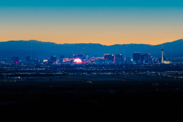 A view of the entire Las Vegas Strip skyline.