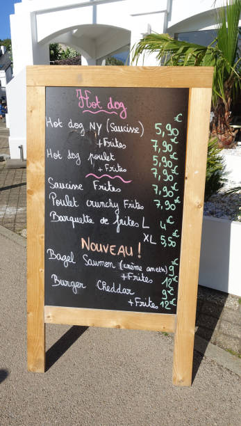 istock Restaurant Take away  Meals Varied  Menu on slate French language 2166134327