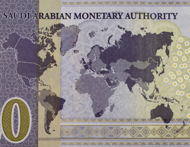 istock Saudi Arabia 20 riyal commemorative banknote released in 2020 to commemorate the G20, features world map with members of the G20 countries highlighted 2166136154
