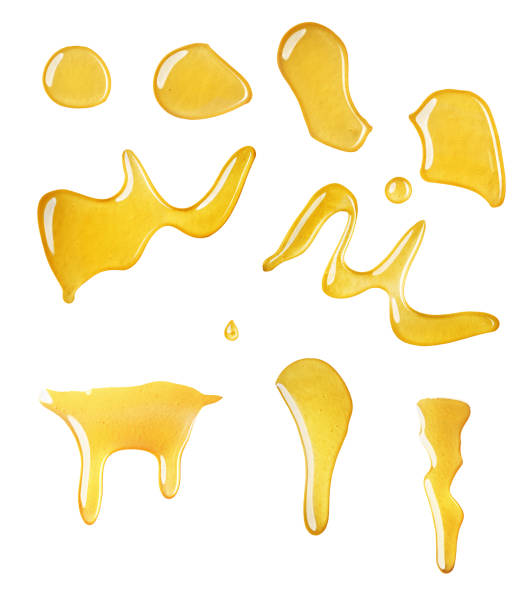 istock Set of honey spots isolated on white 2166143806