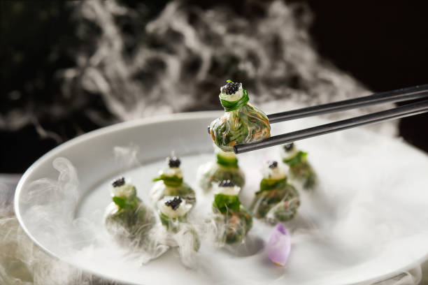 istock Thin dumplings filled with caviar, expensive and exquisite Chinese high-end cuisine 2166143832
