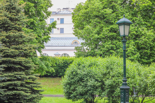 istock A street light stands in front of a building with a dome 2166148038