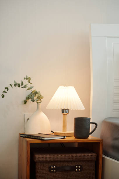 istock Bedside Table With Lamp In The Bedroom 2166152298