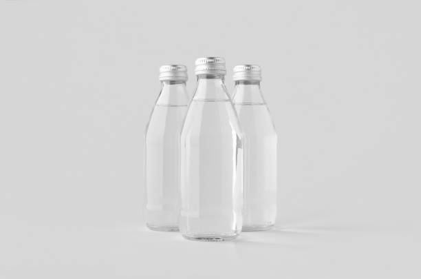istock Small water bottle mockup, clear glass. 2166155423