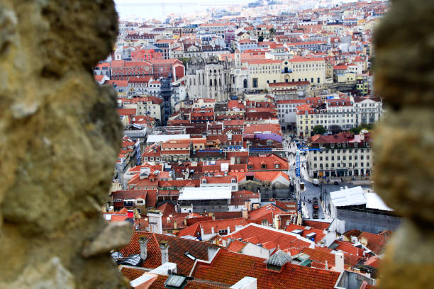Lisbon, Portugal. View from Sao Jorg in the Alfama district over Lisbon. March 24, 2017