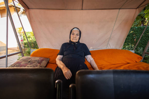 Portrait of an old woman from the countryside, Romania