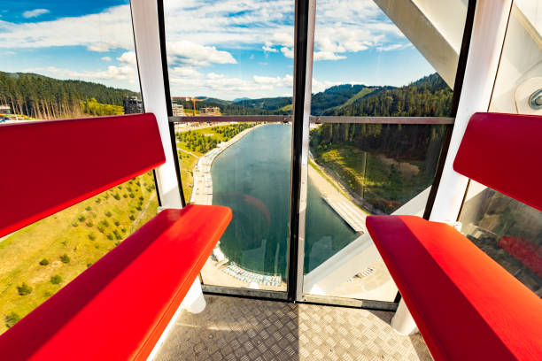 istock Ferris wheel observation cabin view from inside beautiful landscape.. 2166167437