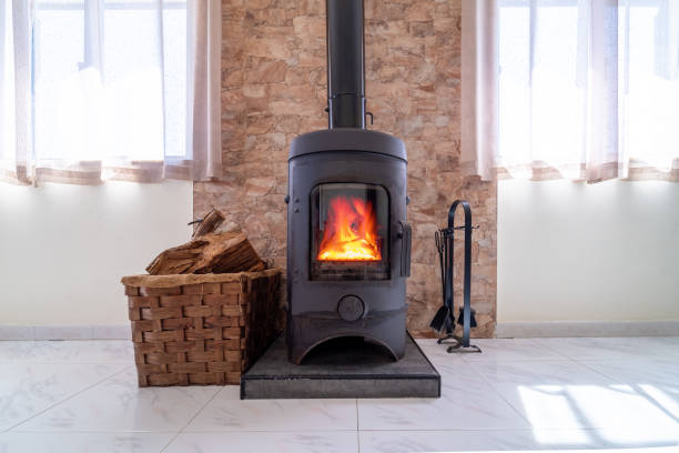 istock Fireplace inside house contemporary living room 2166171453