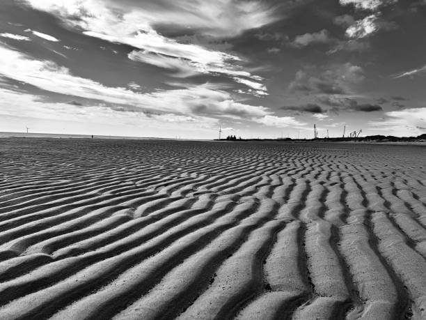 istock Patterns in the sand at low tide in Northumberland 2166172846