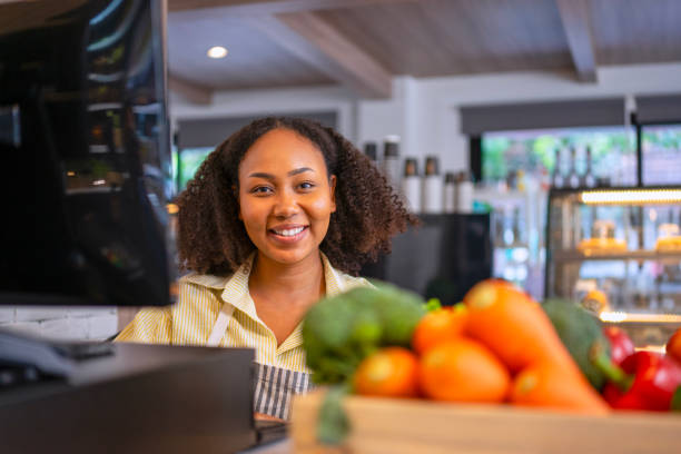 istock Entrepreneur is working at minimart. 2166172888