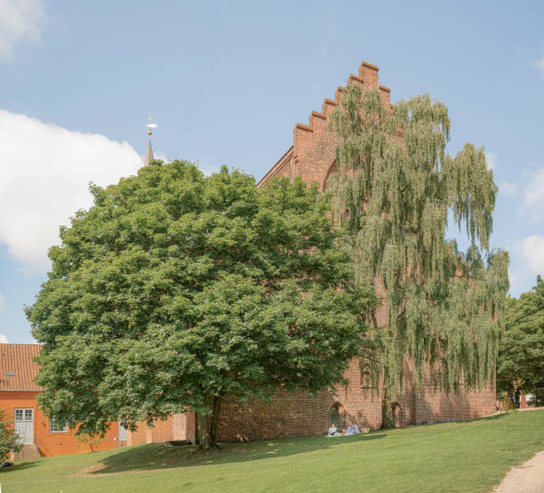 St. Canute's church and its garden in Odense, Denmark, August 3, 2024