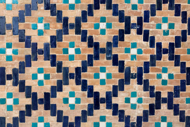 istock ancient ceramic tile with a traditional Arabic pattern Uzbek ornament decorates the wall of islamic Hazrati Imam mosque in Tashkent in Uzbekistan 2166187548