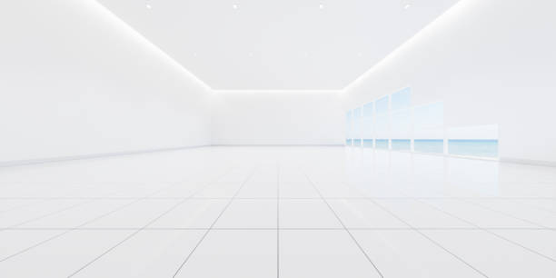 istock 3d rendering of white tile floor for background. 2166190112