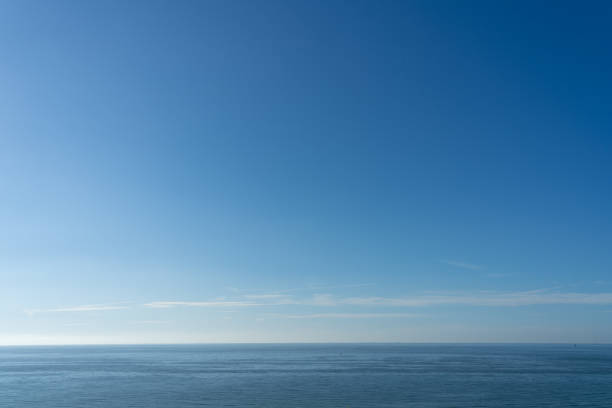 Blue sky above the North Sea. With copy space. Shot with a 35-mm full-frame 61MP Sony A7R IV.