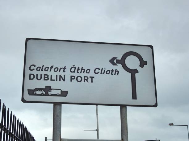 istock Dublin Port road sign 2166190809