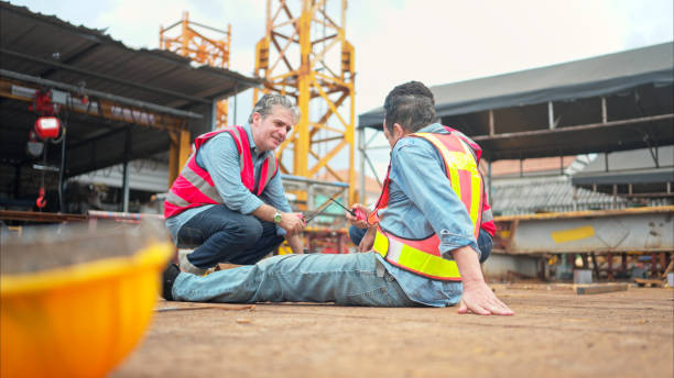 istock A worker on a construction site was injured when a piece of iron fell on leg 2166193655