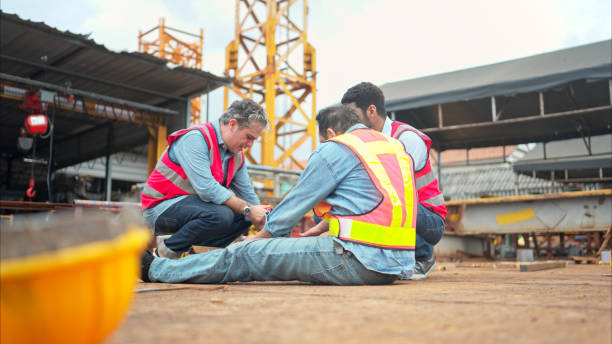 istock A worker on a construction site was injured when a piece of iron fell on leg 2166193825