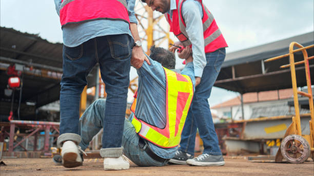 istock A worker on a construction site was injured when a piece of iron fell on leg 2166194109