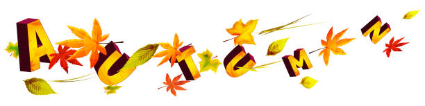 istock Hello autumn in cartoon style. Colorful flying autumn leaves with 3D welcome text on blank white background. 2166199137