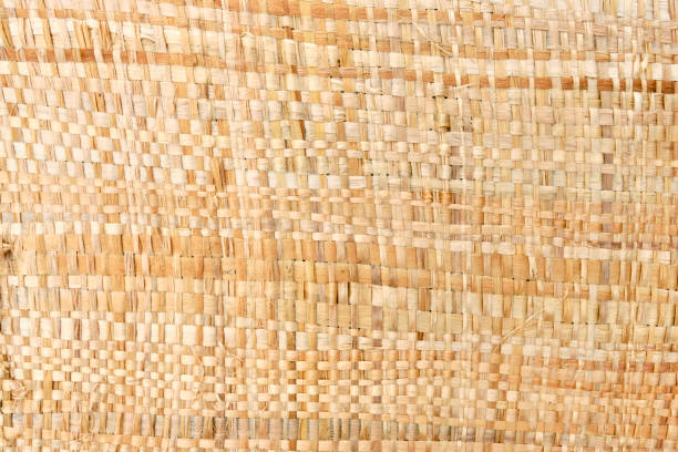 istock Weavered bast cloth on manual loom. Top view. 2166201318
