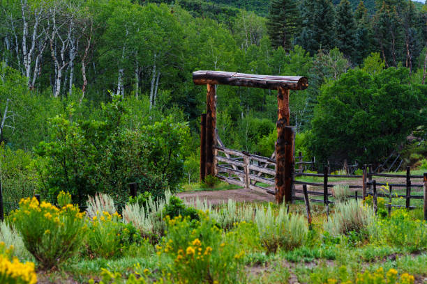 istock Ranch Gate in Rural Mountain Area 2166209282