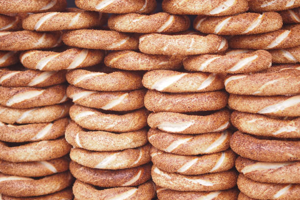 Turkish Bagel Simit selling in a van ,