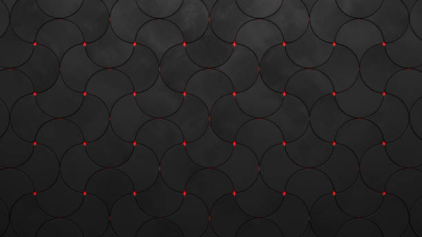 Dark Futuristic Background with Glowing Red Accents (3D Illustration)