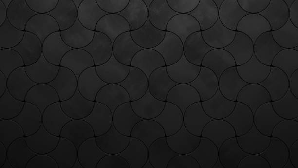 istock Dark Futuristic Background of Interlocking Shapes (3D Illustration) 2166218576