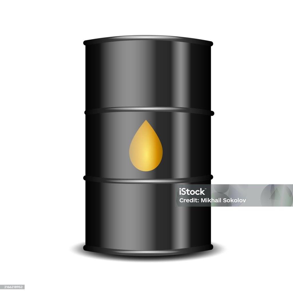 Oil Rop Sign A Black Barrel With An Oil Drop Sign Isolated On A White Background ...