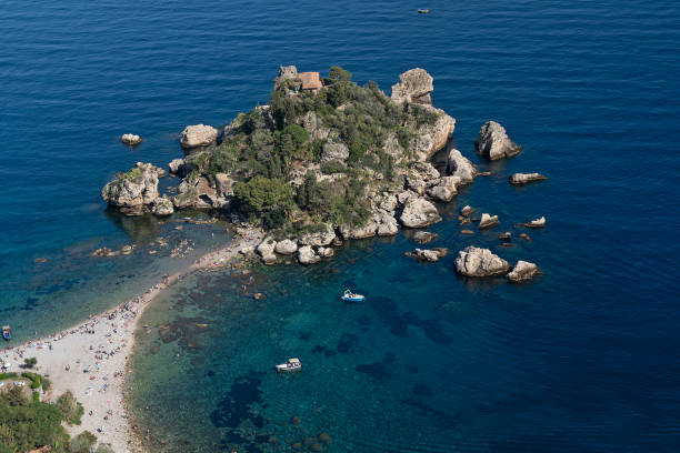 istock Taormina resort beach view, Italy 2166224586