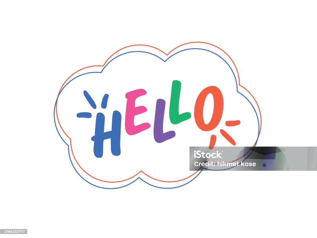 Colorfull Hello Word Colorful Hello Word On White Background Word Hello Stock Illustration ...