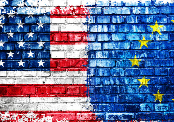 istock A brick wall with a red, white and blue American flag on it 2166235712