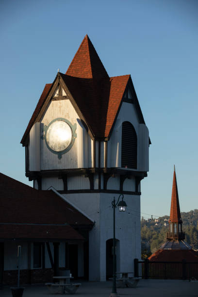 Built in 1903, a brick clock tower, a gift from the Macdonald family, rises near the center of town in Gananoque, Ontario Canada.