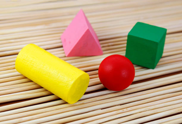 Colorful wooden geometric figures