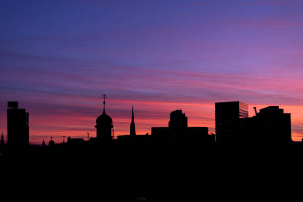 Picture of a beautiful sunset over the viennese skyline