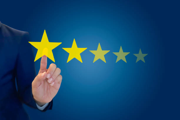 istock Finger Touching star rating business concept 2166242424