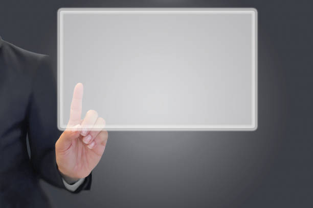 Finger Touching Virtual Reality Digital 3d holograms, business concept storytelling