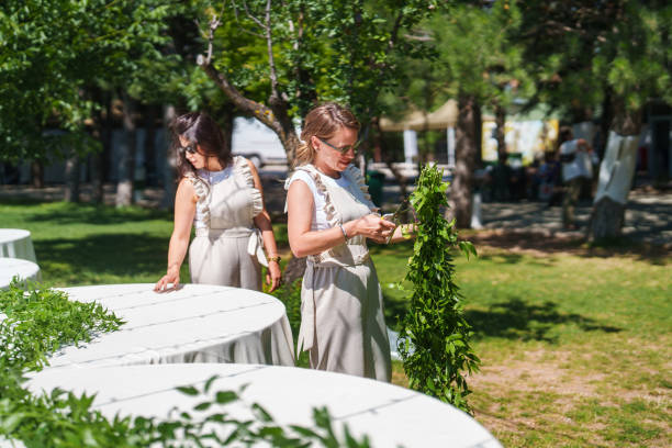 istock The wedding planning team is preparing the floral garlands 2166255200