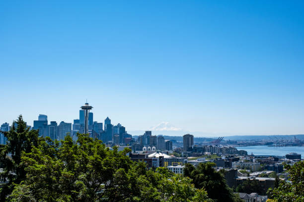 Seattle, WA - July 7, 2024: View of downtown Seattle including the Space Needle from Kerry Park.
