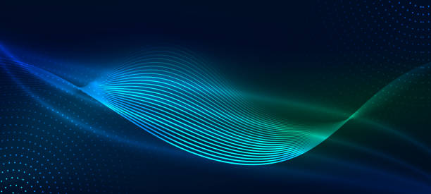 Free Stock Photo of Flowing blue abstract waves on black digital ...