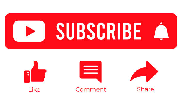 Like, Comment, Share, and Subscribe Icon Isolated on White Background. Icon Set for Channel.