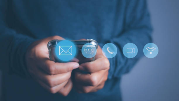 istock CONTACT US, Businessman using mobile smartphone support hotline people connect with contact icons (email, address, live chat, internet wifi). Customer service call center concept. copy space. 2166264022