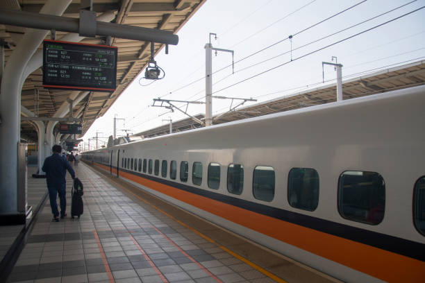 Chiayi, Taiwan- 5 Dec, 2022: Taiwan High Speed Rail at Chiayi Station. The line spans the west coast of Taiwan, from the capital Taipei to the southern city of Kaohsiung.