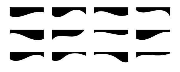 black decorated template dividers separator shape for website design ui/ux interface app - şekil stock illustrations