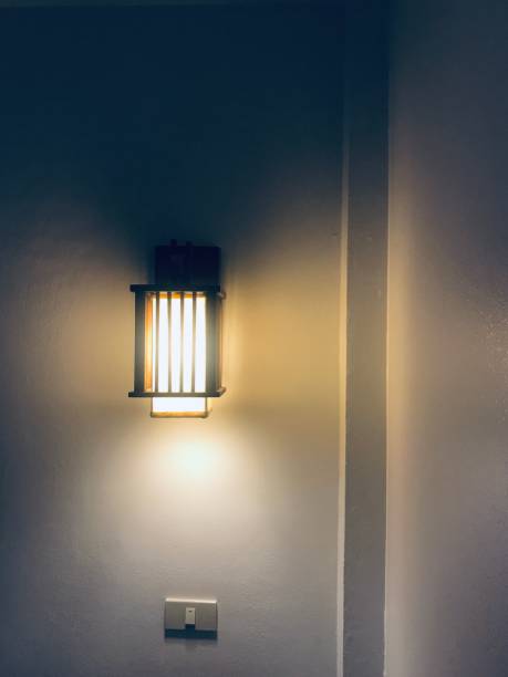 istock Electric lamp on the rick wall 2166267788