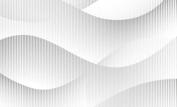 Abstrakter geometrischer Hintergrund mit wellenförmigen vertikalen Linien. Sich überschneidende Farbverlaufsübergänge. Abstrakter geometrischer Hintergrund mit wellenförmigen vertikalen Linien. Sich überschneidende Farbverlaufsübergänge.